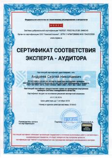 Сертификат соответствия эксперта-аудитора